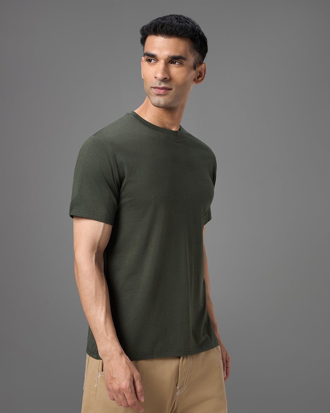 Camo Olive Bamboo Crew Neck