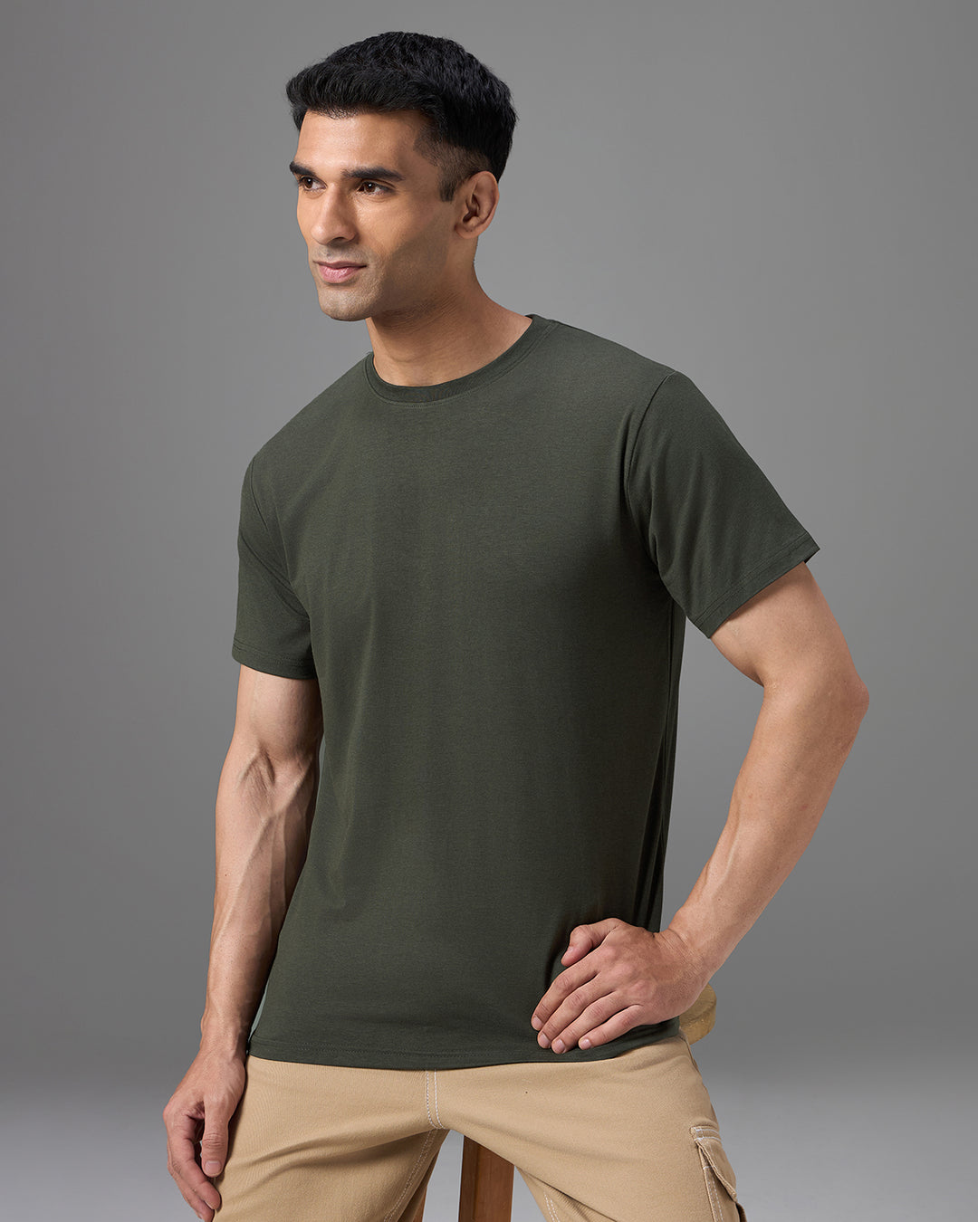 Camo Olive Bamboo Crew Neck