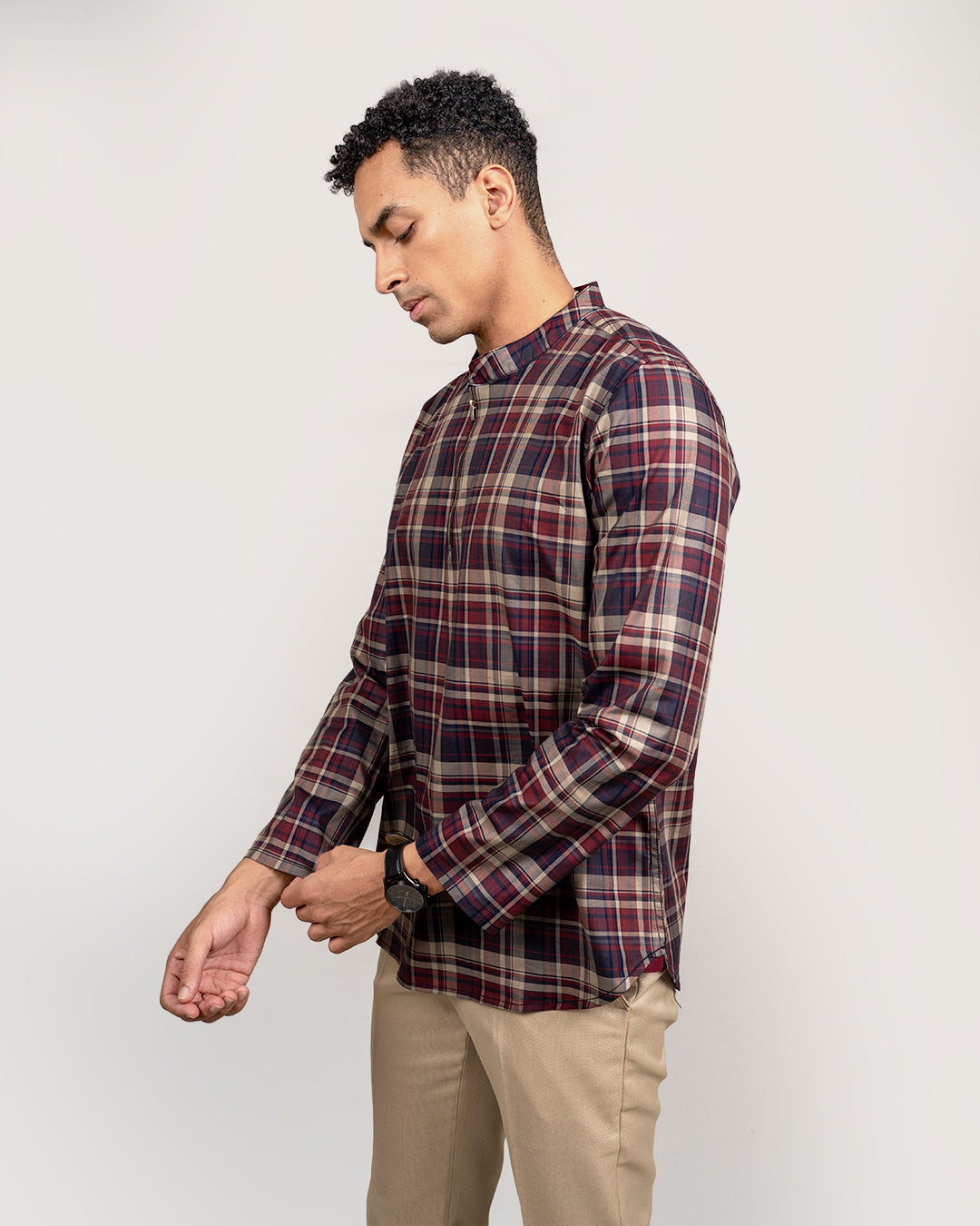 Modern stylish zipper front shirt for men, Stylish and functional zipper front shirt for men, combining modern design with comfort, casual wear