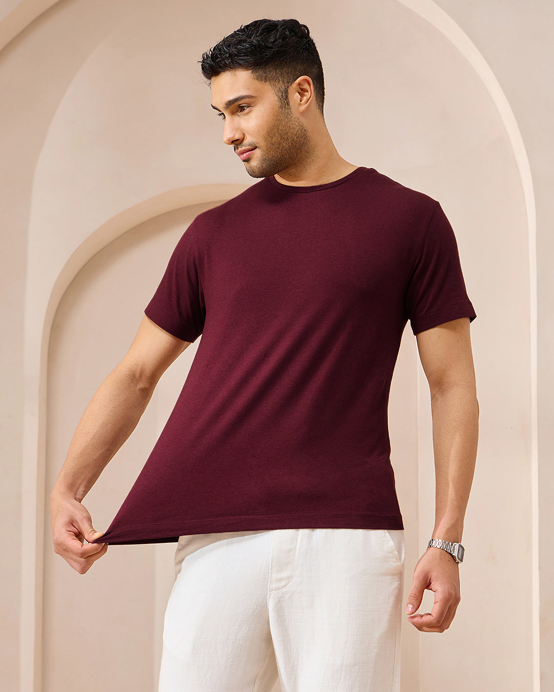 Bamboo Crew Neck - Claret