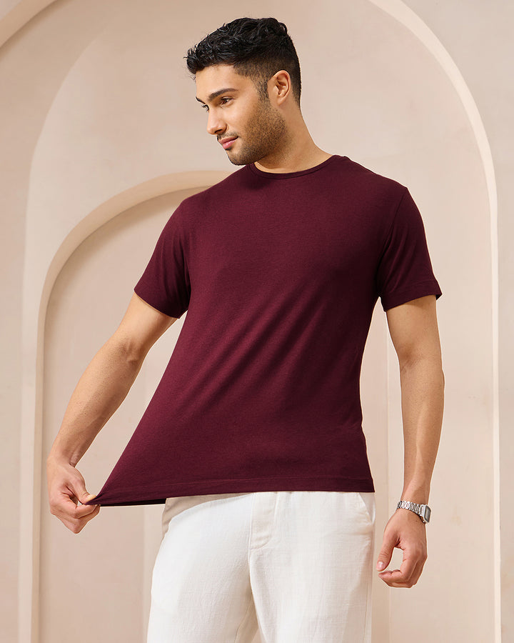 Bamboo Crew Neck - Claret