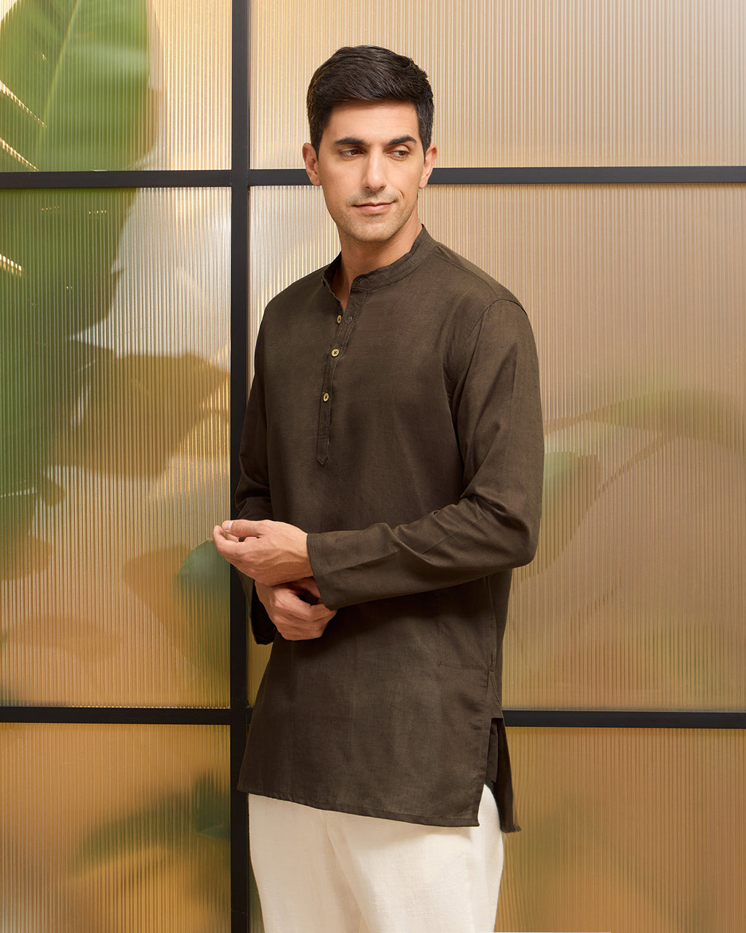 Mahagony Linen Kurta