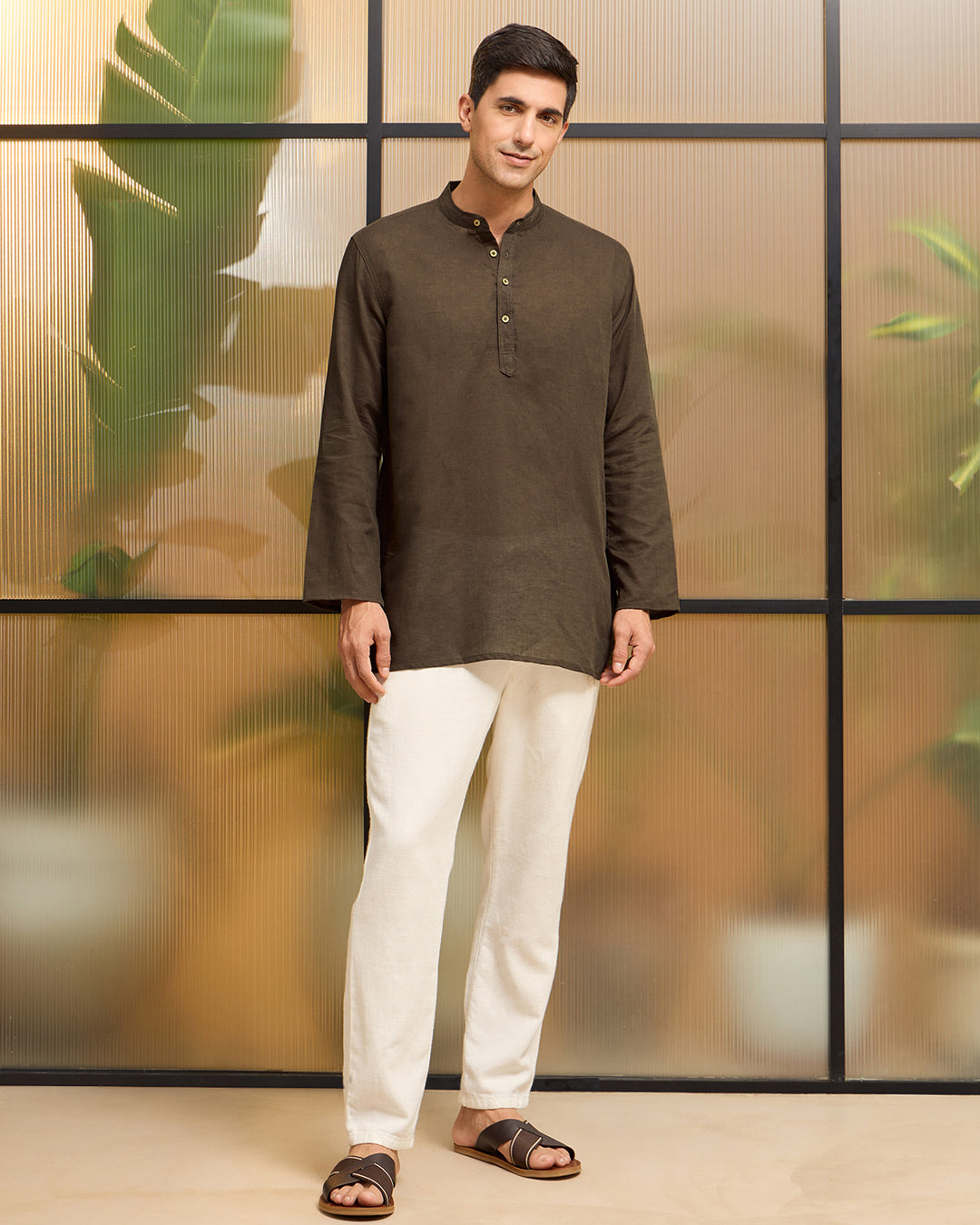 Mahagony Linen Kurta