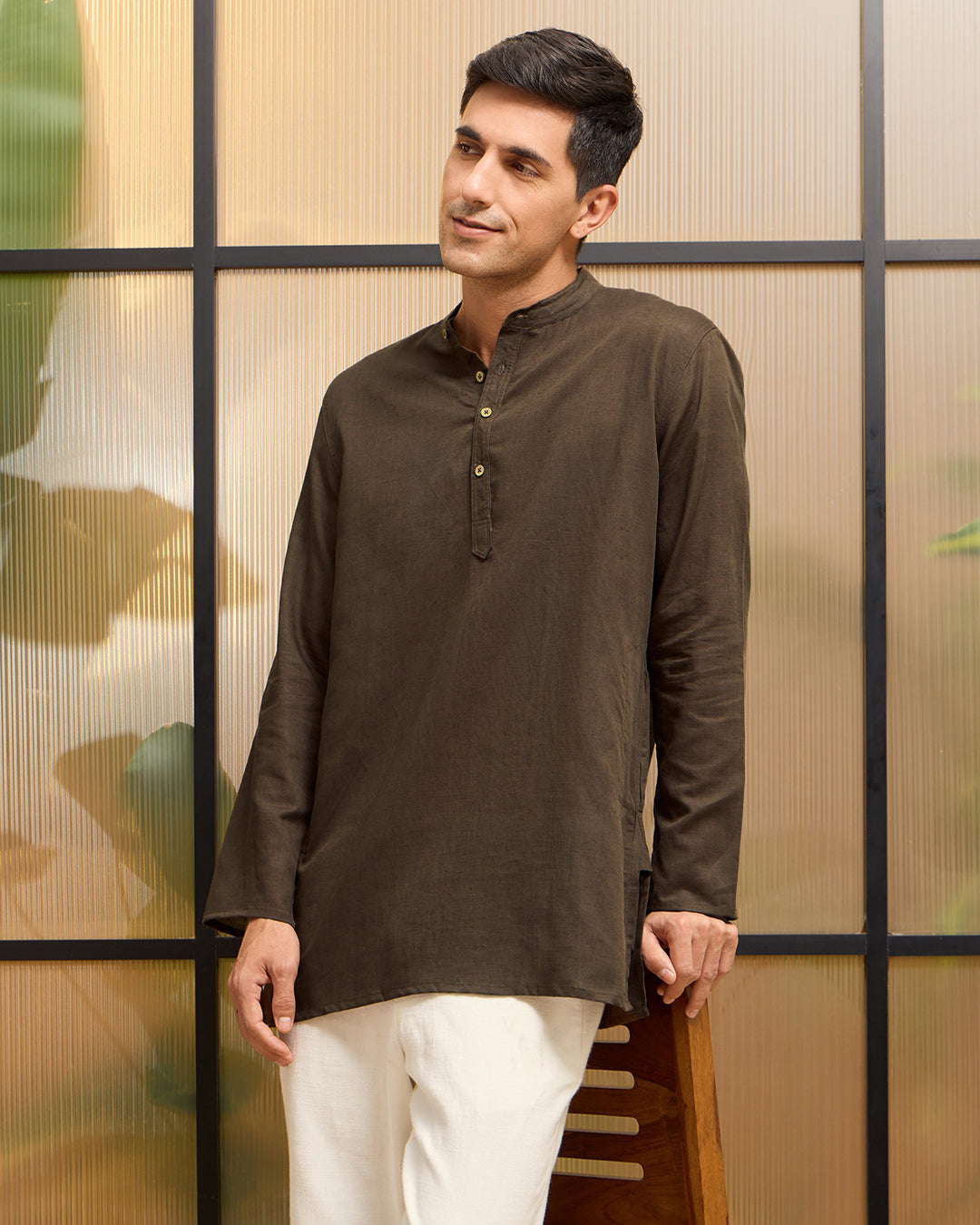 Mahagony Linen Kurta