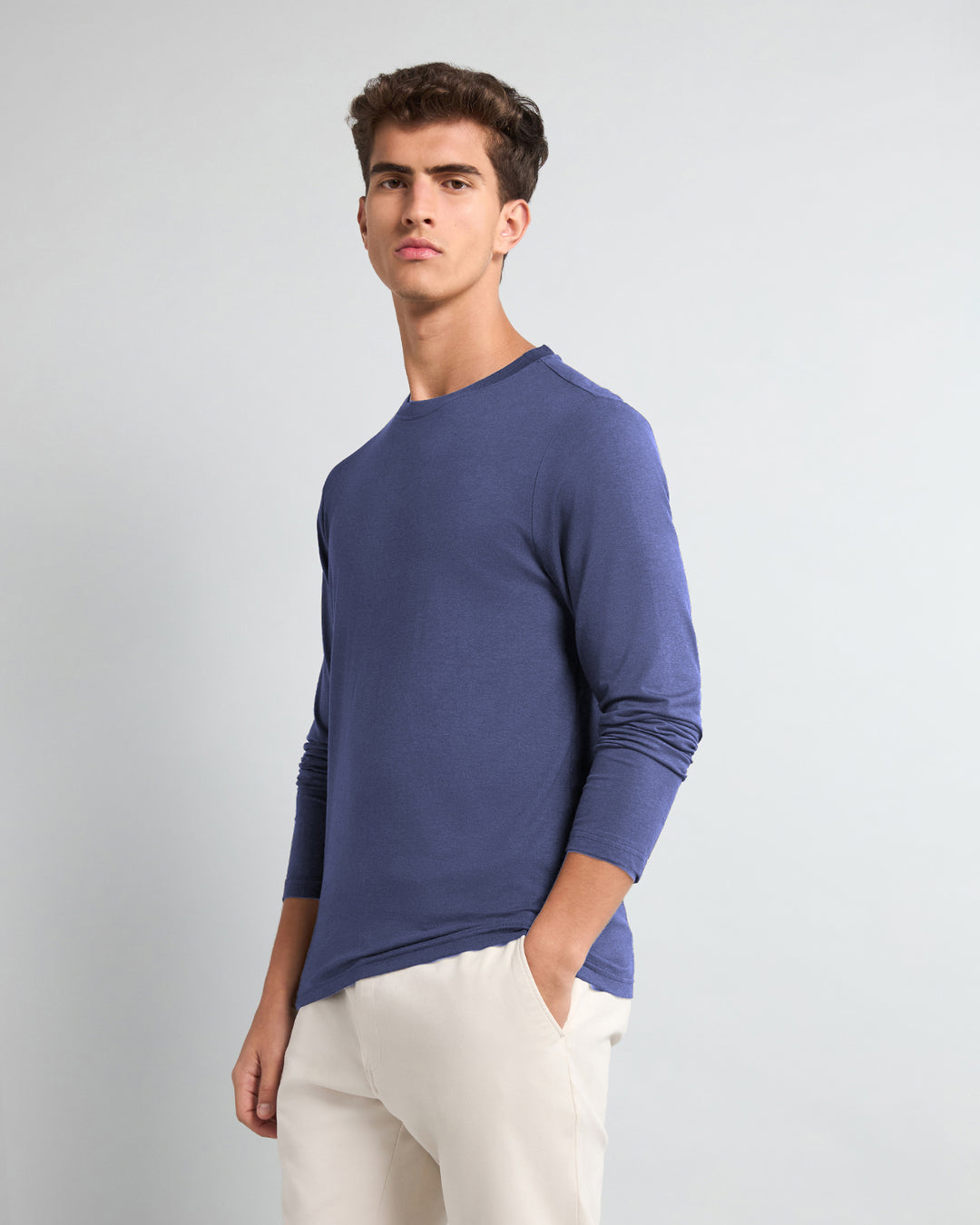 Pale Denim Bamboo Full-sleeve