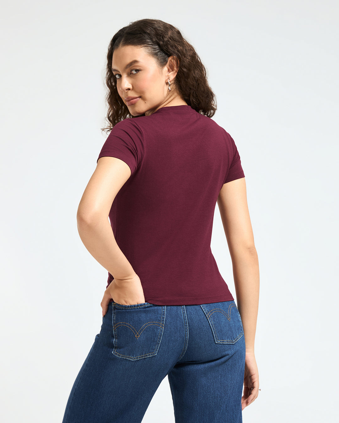 Bamboo Classic Crew - Cranberry