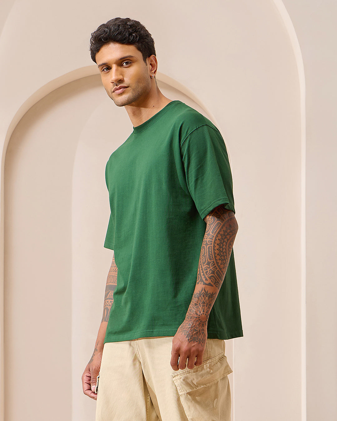 Bottle Green  Oversized Tee