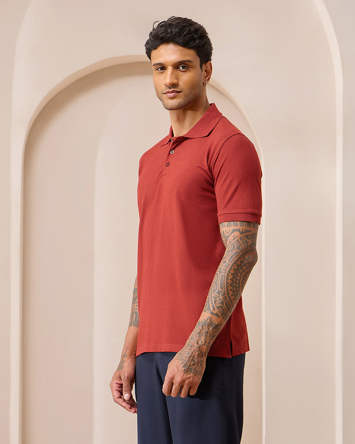 Brick Red Luxe Polo