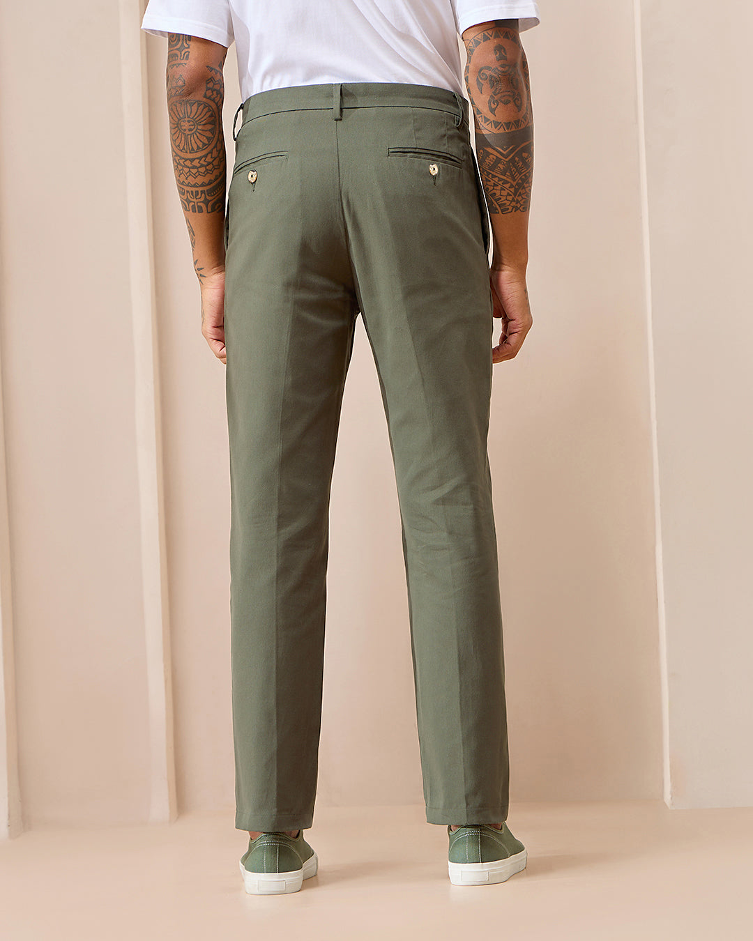 Moss Comfort Fit Cotton Chinos