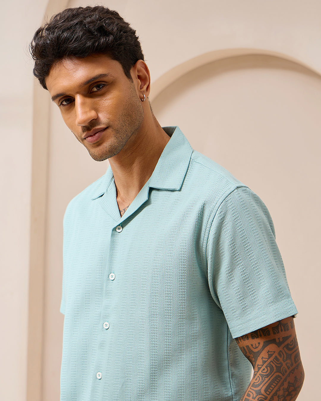 Aqua Breeze - Cuban Collar Shirt