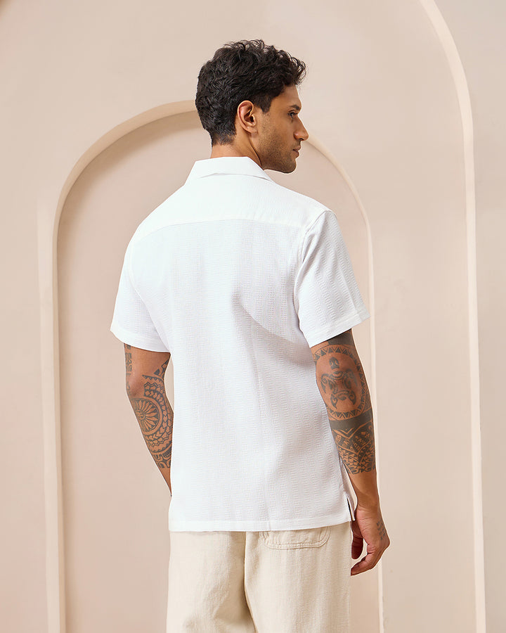 Frost White - Cuban Collar Shirt