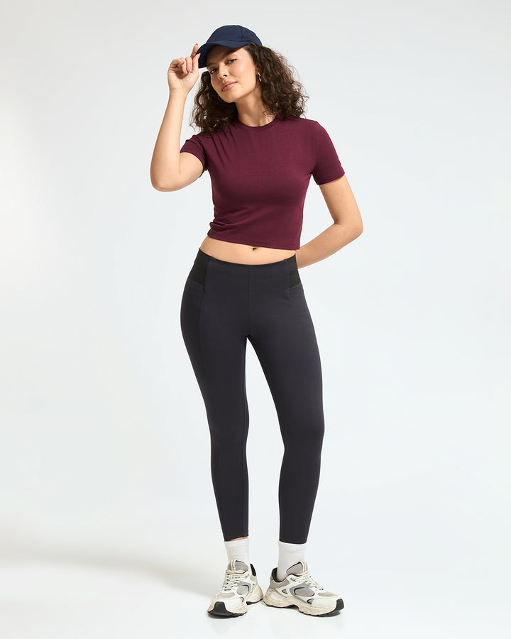 Bamboo Crop Top - Cranberry