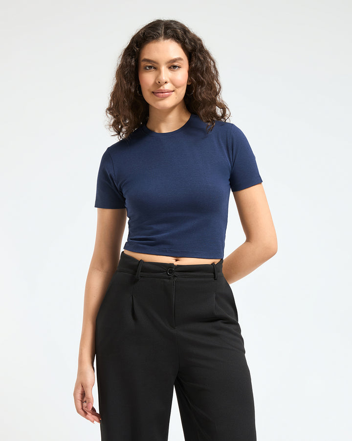 Bamboo Crop Top - Starry Seas