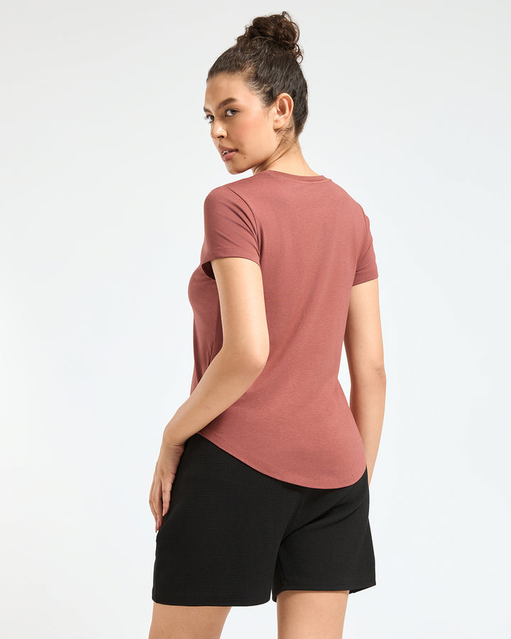 Bamboo Lounge T-Shirt - Dusky Rust