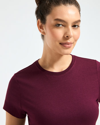 Bamboo Lounge T-Shirt - Cranberry