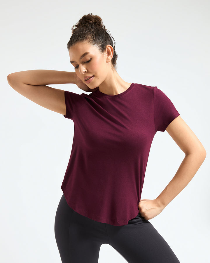 Bamboo Lounge T-Shirt - Cranberry