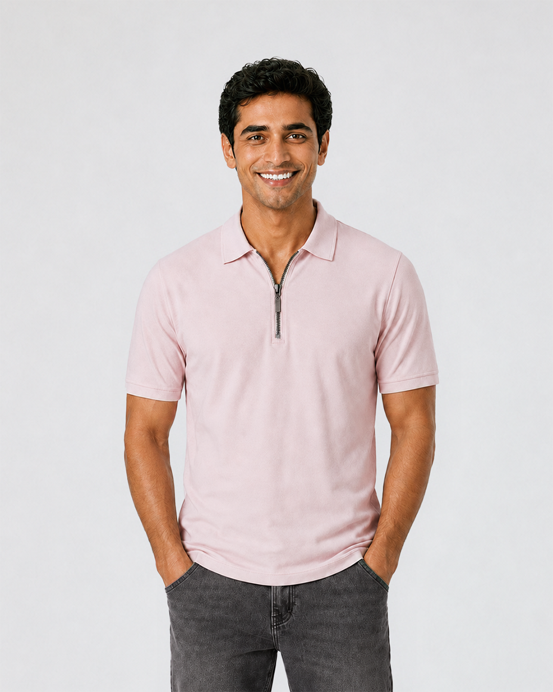 Men's Bamboo Core Zipper Polo