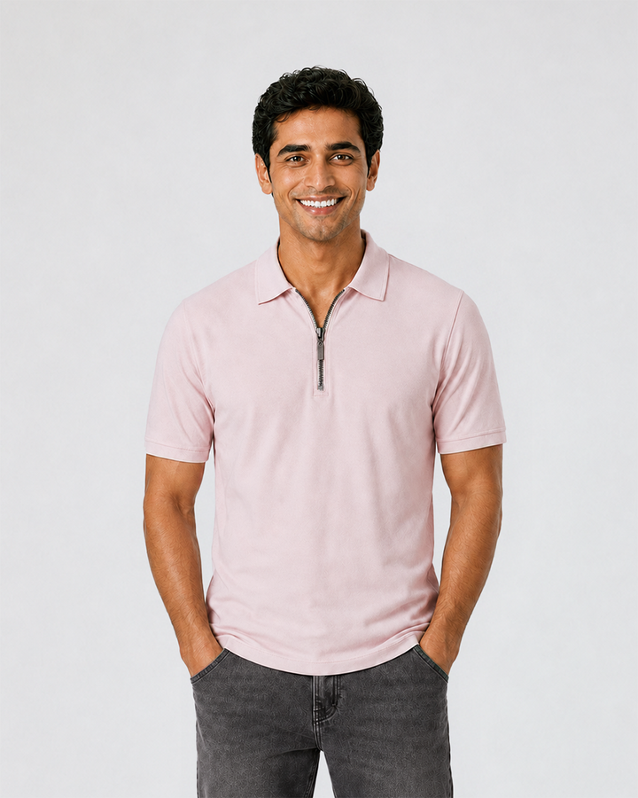 Men's Bamboo Core Zipper Polo