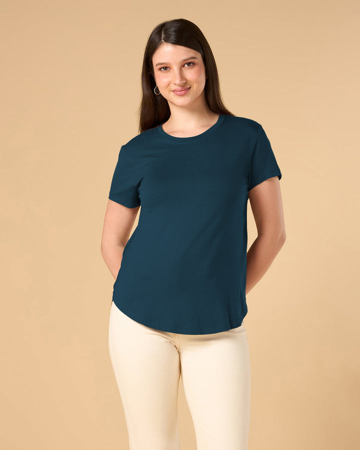 Teal Bamboo Crew Neck