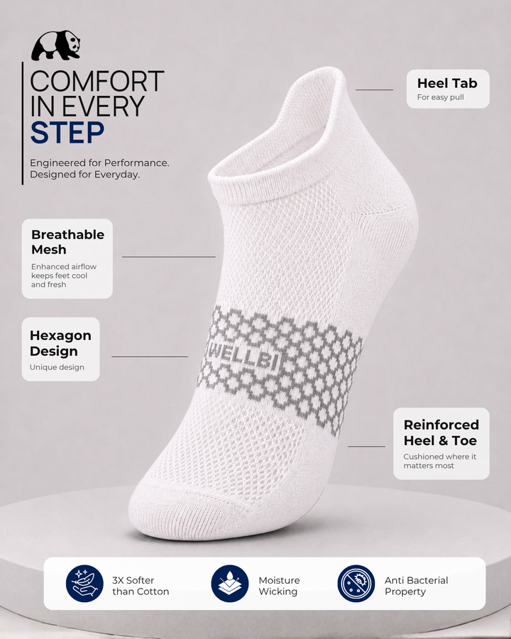 Men's Bamboo Ankle Socks - Pack of 3