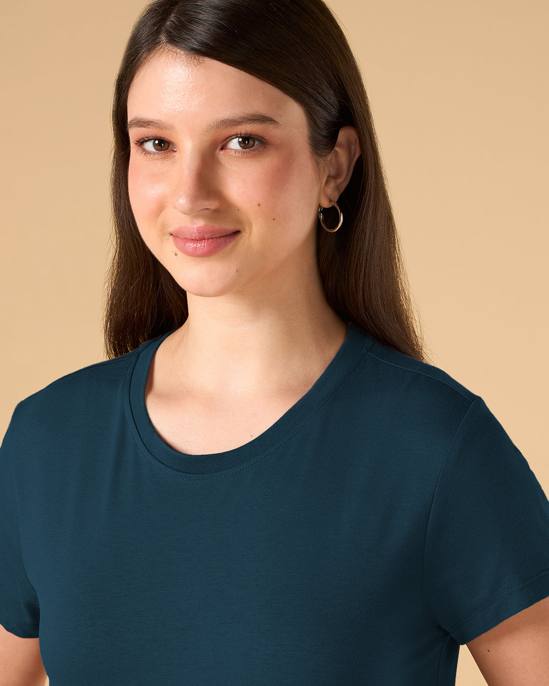 Teal Bamboo Crew Neck