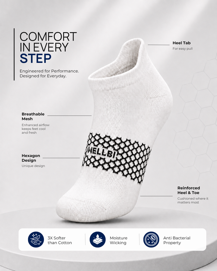 Men's Bamboo Ankle Socks - Pack of 3