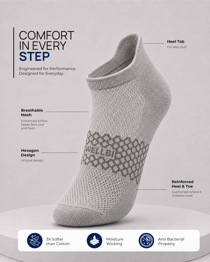 Men's Bamboo Ankle Socks - Pack of 3