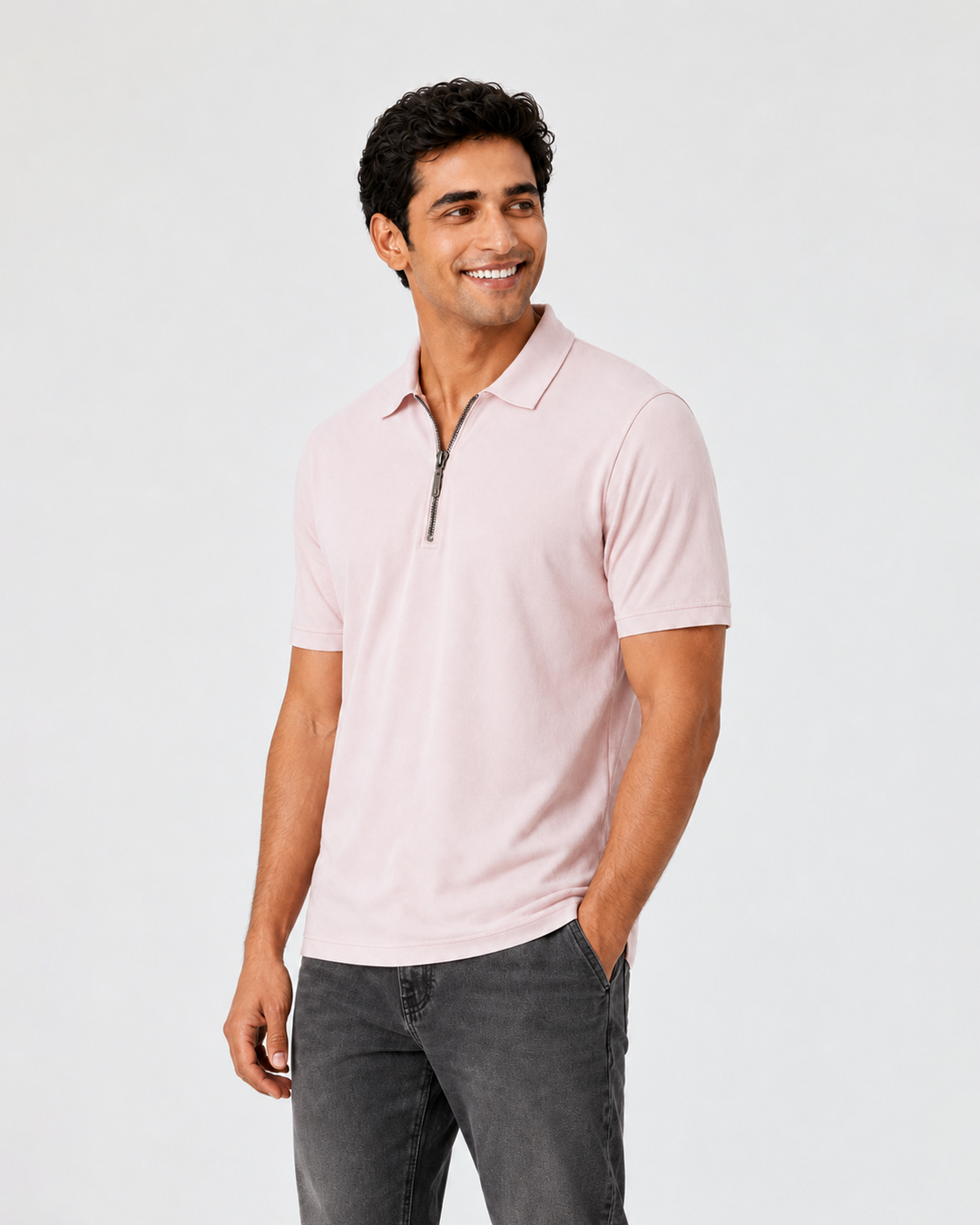 Men's Bamboo Core Zipper Polo