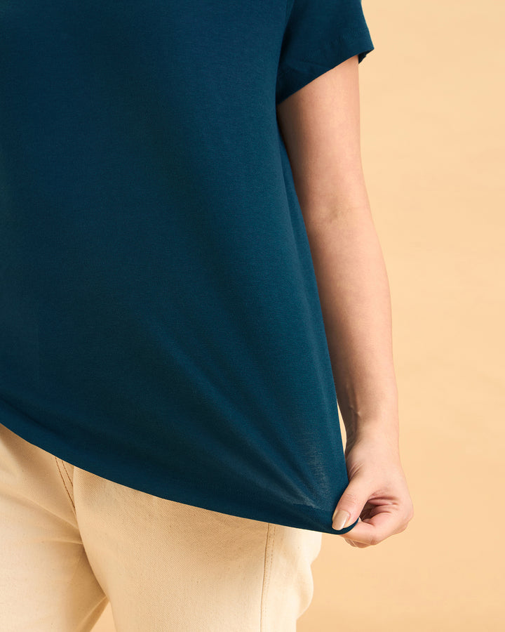 Teal Bamboo Crew Neck