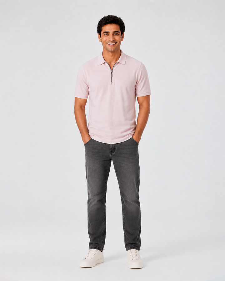 Men's Bamboo Core Zipper Polo