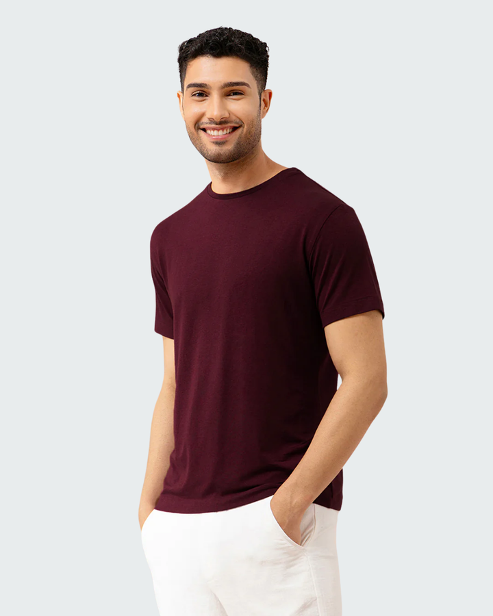 Bamboo Crew Neck - Claret