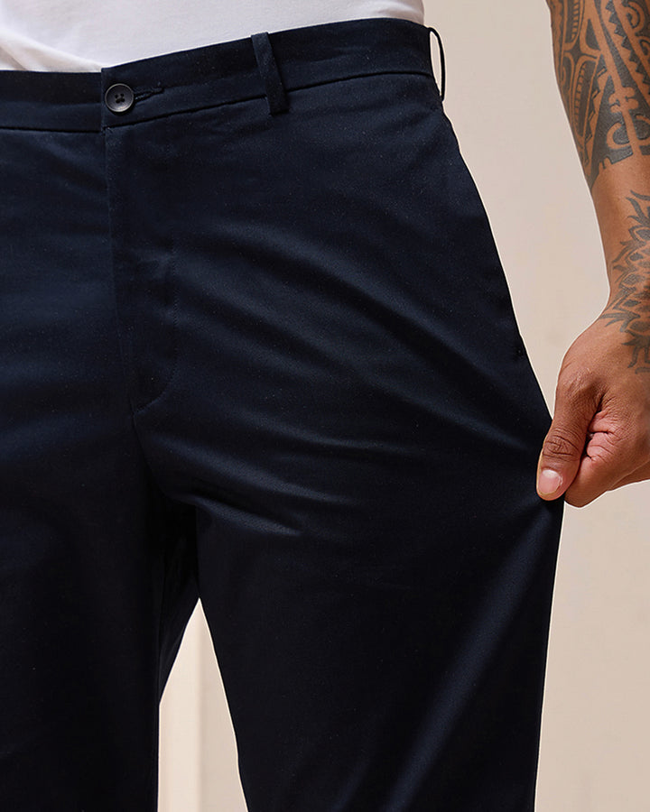 Indigo Comfort Fit Cotton Chinos