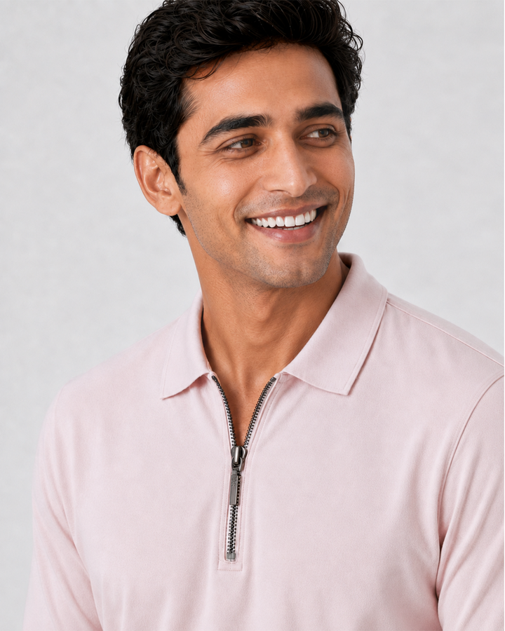 Men's Bamboo Core Zipper Polo