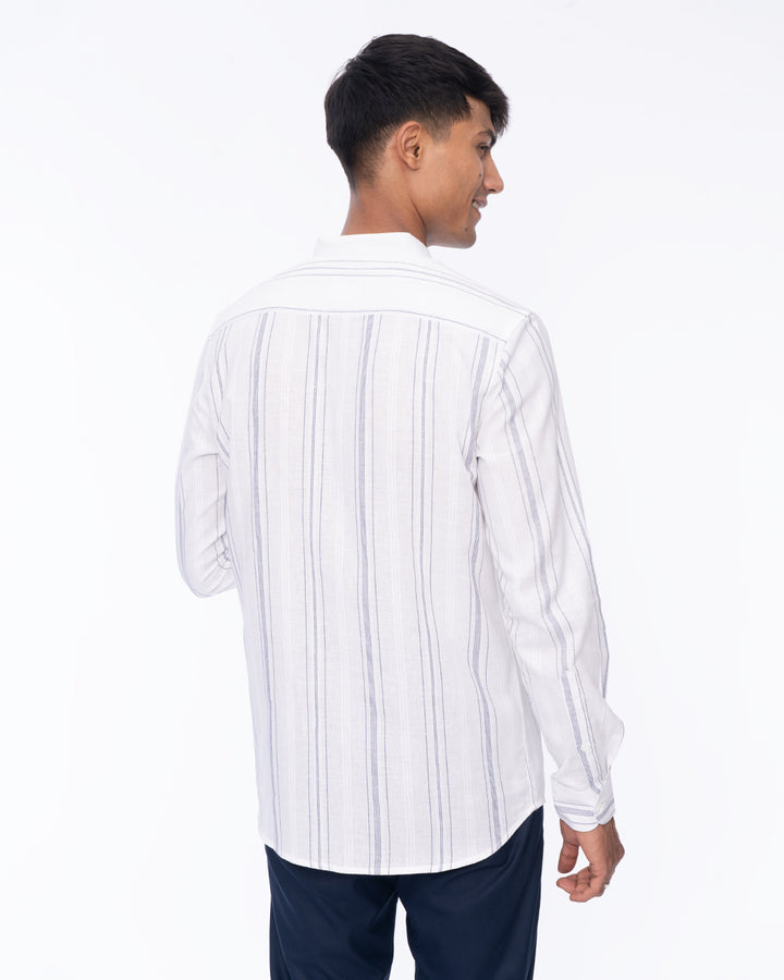 Lightweight breathable Mandarin White Collar Shirt for men
