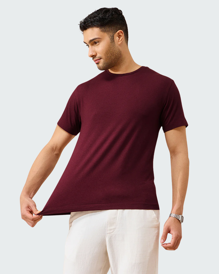 Bamboo Crew Neck - Claret