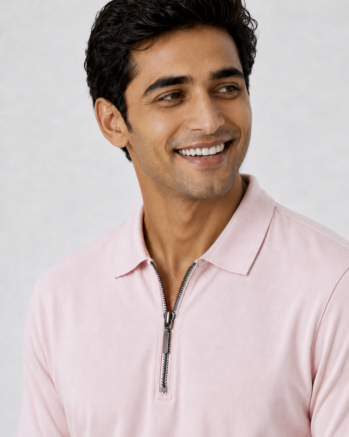Men's Bamboo Core Zipper Polo