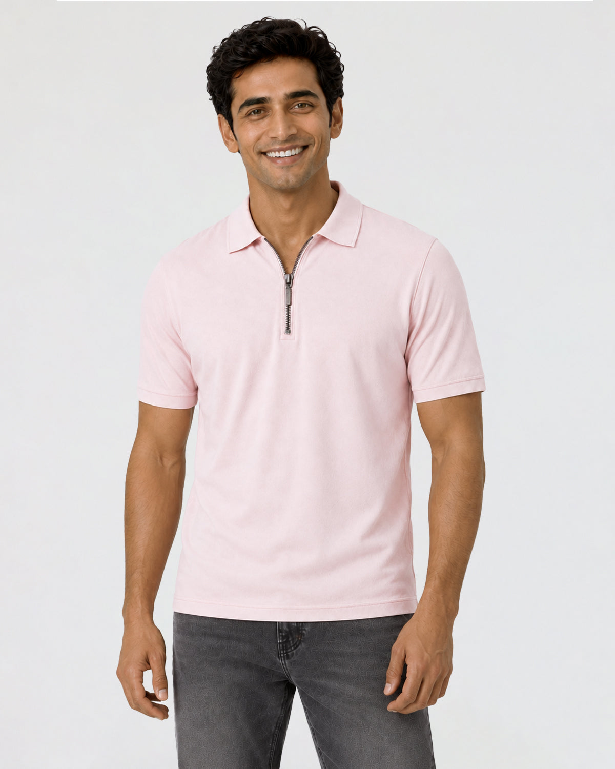 Men's Bamboo Core Zipper Polo