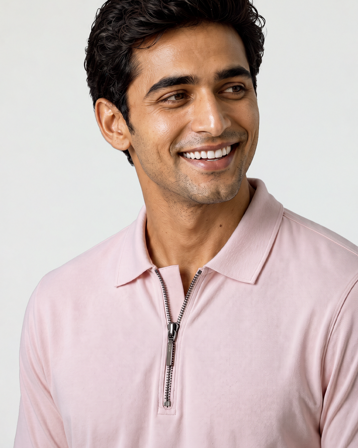 Men's Bamboo Core Zipper Polo