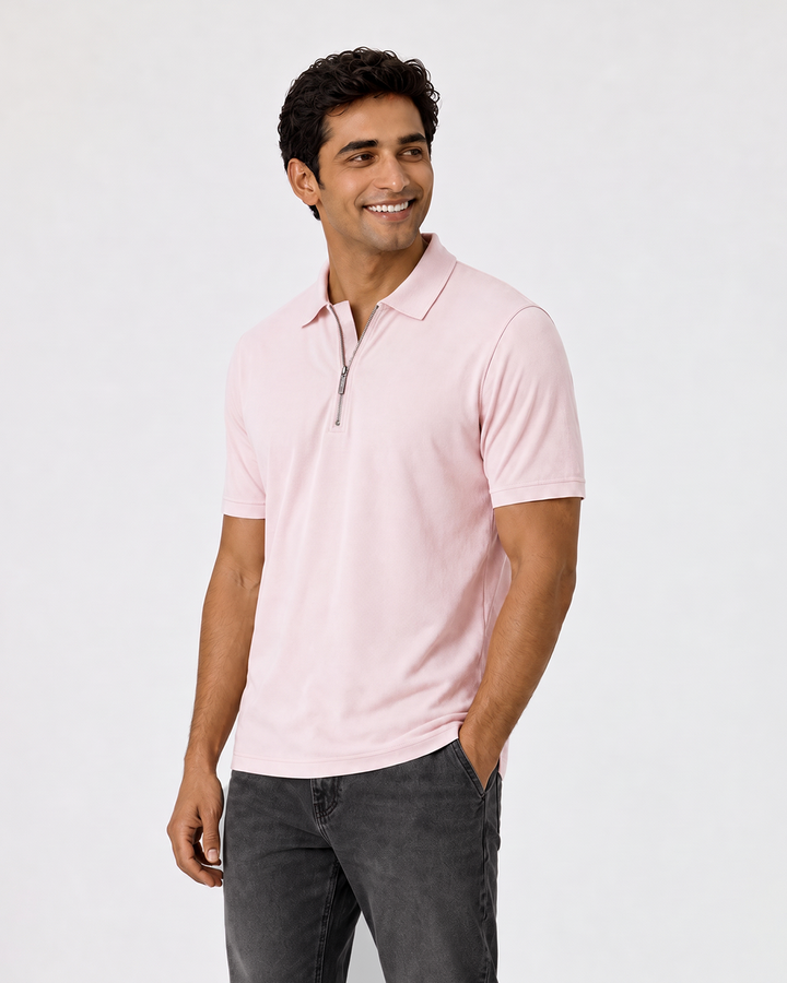 Men's Bamboo Core Zipper Polo