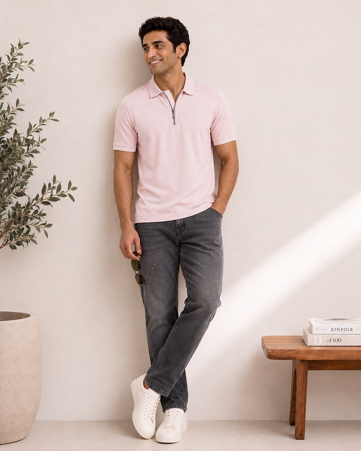 Men's Bamboo Core Zipper Polo