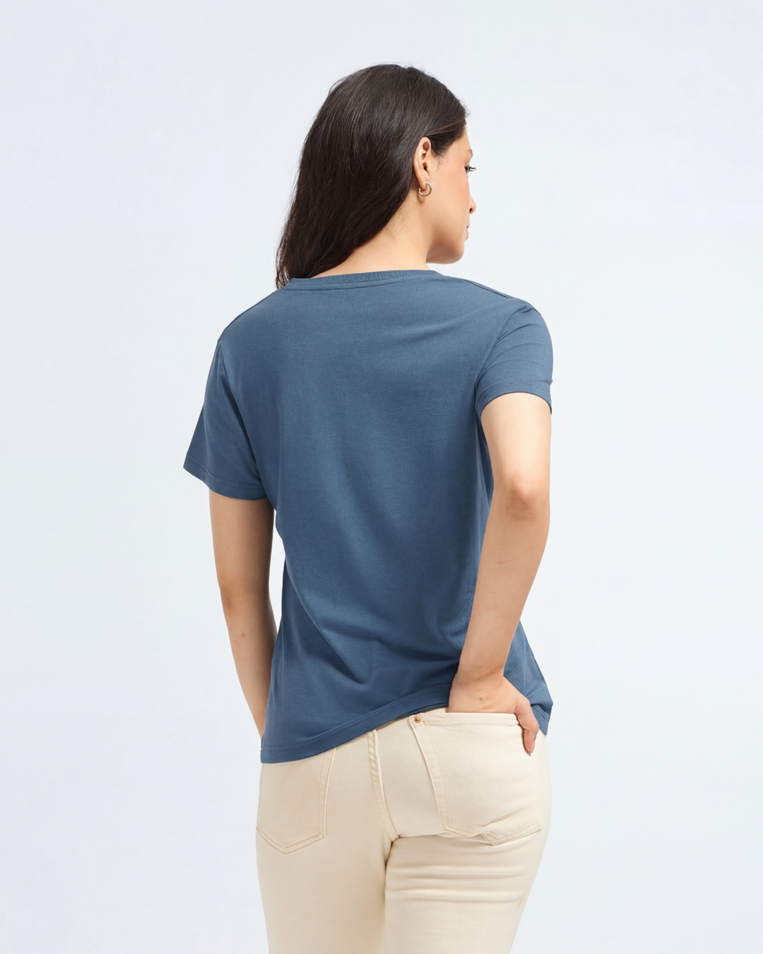 Bamboo V-Neck - Azure