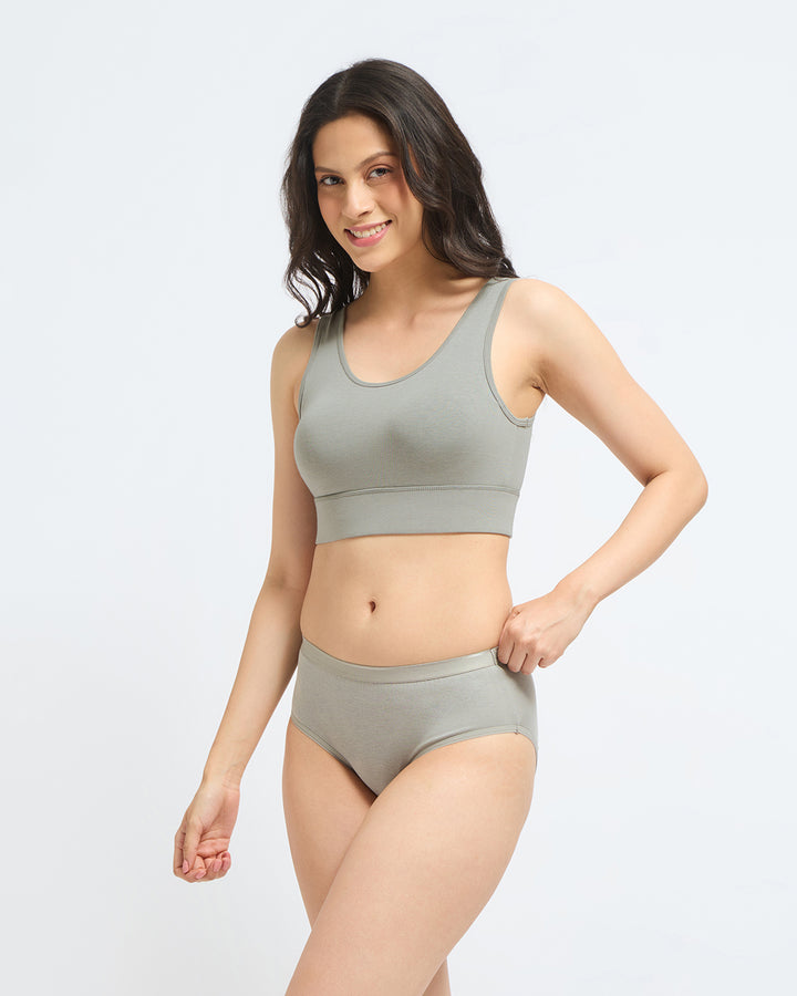Bamboo Wireless Padded Lounge Bra - Clay