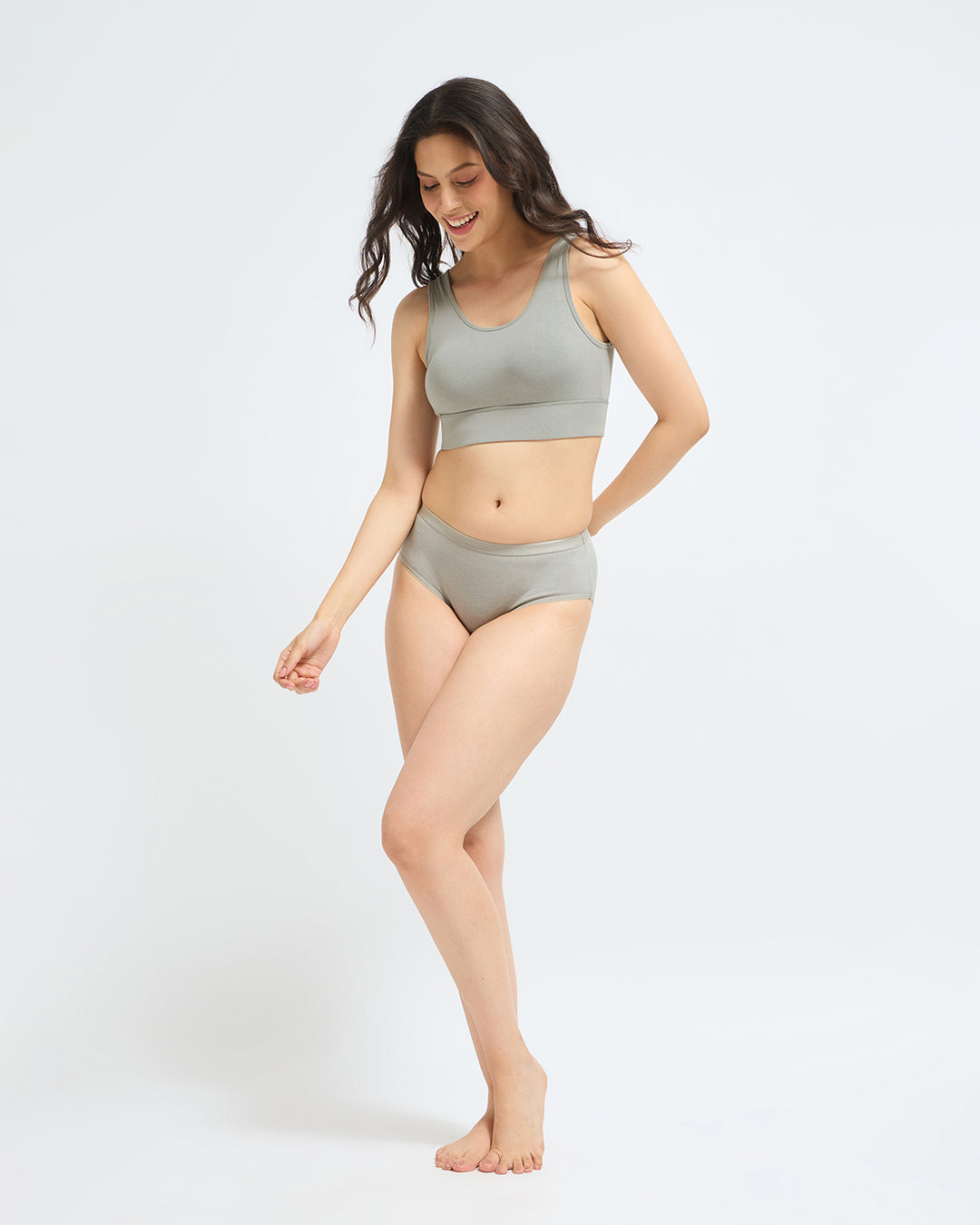 Bamboo Wireless Padded Lounge Bra - Clay