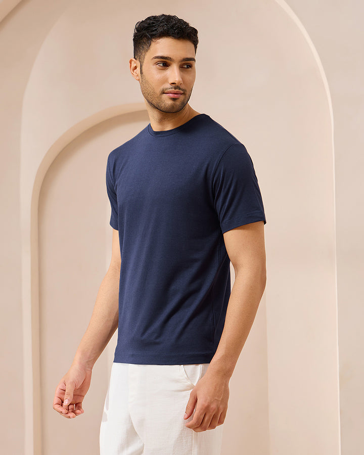 Wellbi Bamboo T-Shirt for Men, soft and breathable, with a crew neck design perfect for outdoor sports and everyday wear.