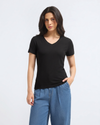Bamboo V-Neck - Ebony
