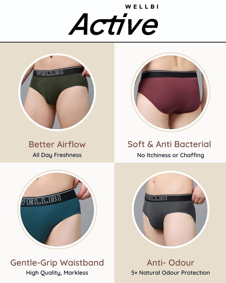 Men's Bamboo Active Briefs - Pack of 3
