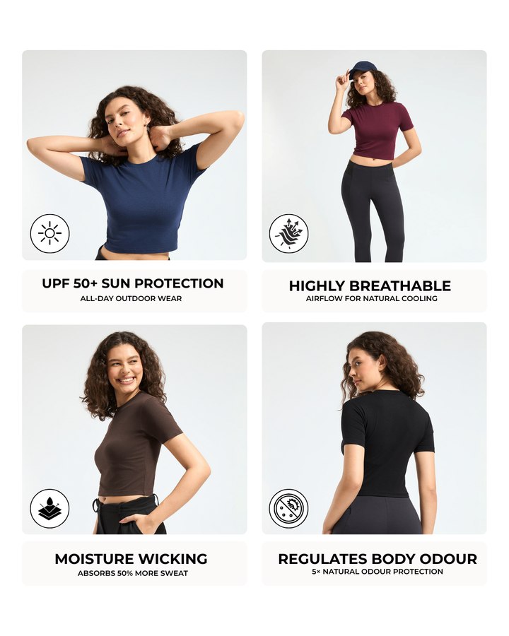 Bamboo Crop Top - Ebony