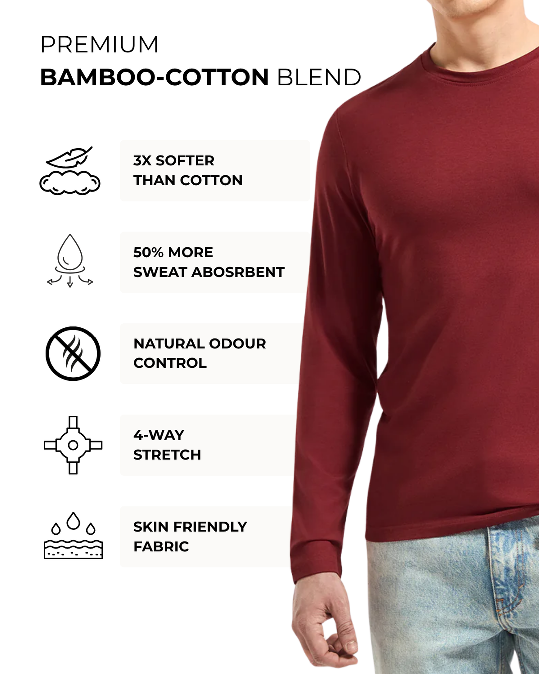 Men's Bamboo Cloud Full Sleeve T-Shirt