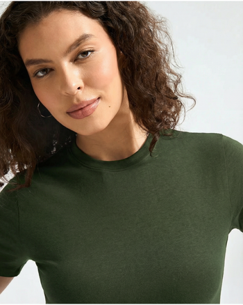 Bamboo Crop Top - Muted Moss