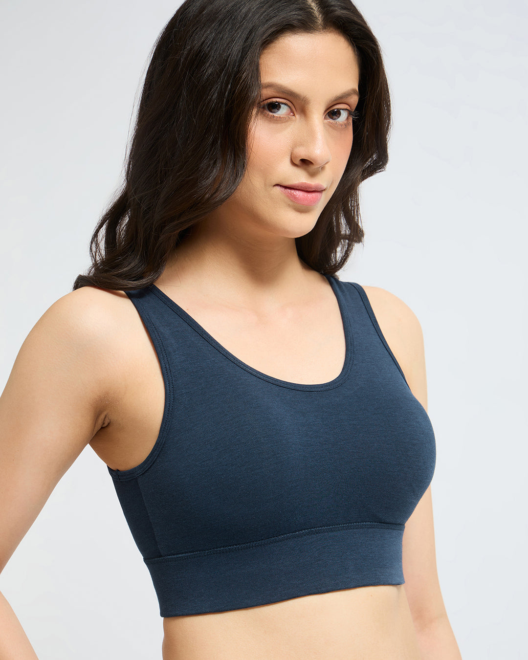 Bamboo Wireless Padded Lounge Bra - Sapphire